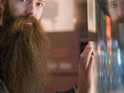 Aubrey de Grey, no museu Cosmocaixa, em Barcelona.