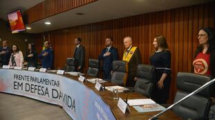 Lançamento da Frente Parlamentar em Defesa da Vida na Alesp, em São Paulo.