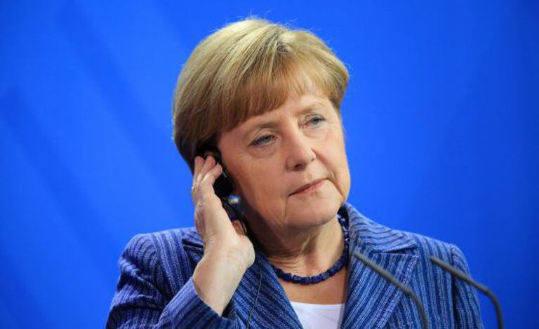 Angela Merkel, em uma conferência em julho, em Berlim.