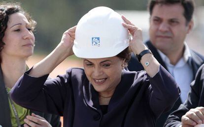 Dilma Rousseff visita um canteiro de obra em Campinas, na &uacute;ltima quinta.