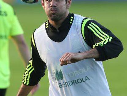 Diego Costa, durante um treinamento em Curitiba.