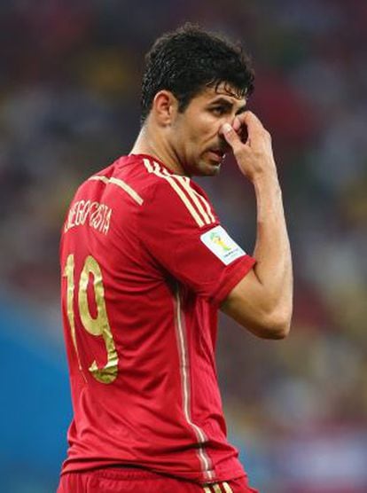 Diego Costa, na partida contra o Chile.
