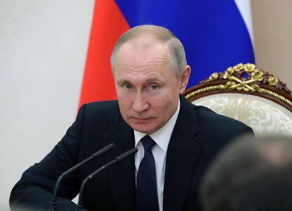 O presidente russo, Vladimir Putin, durante reunião em Moscou.