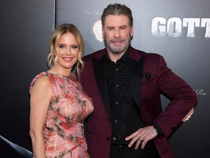 Kelly Preston e John Travolta na estreia de 'Gotti', em junho de 2018.