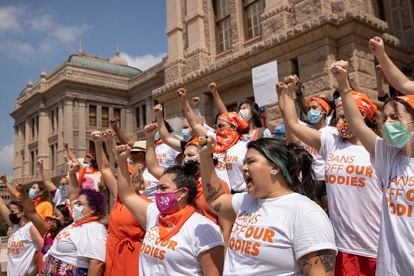 Protesto de mulheres em 1º de setembro em Austin, Texas, pela proibição do aborto