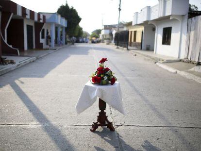 Homenaje em uma rua de Aracataca.