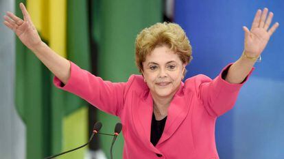 A presidenta Dilma Rousseff, em evento no Palácio do Planalto.