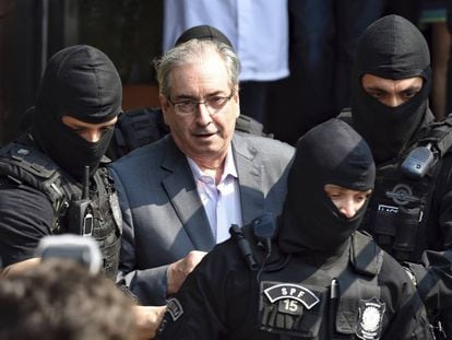 Eduardo Cunha, preso pela Polícia Federal por envolvimento no esquema de corrupção revelado pela Lava Jato.