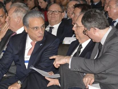 Robson Braga, Meirelles e Levy, no encontro da CNI.