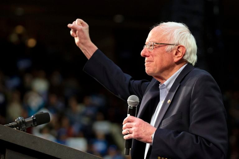 Democratic presidential candidate Sen. Bernie Sanders, I-Vt. speaks at a campaign rally Monday, March 2, 2020, in St. Paul, Minn. (AP Photo/Andy Clayton-King)