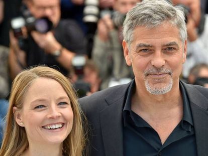 Jodie Foster e George Clooney, nesta quinta em Cannes.