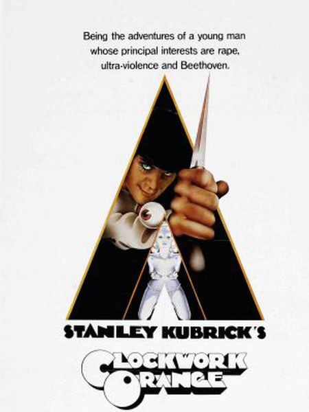 Capa da versão DVD de “A Laranja Mecânica”, de Stanley Kubrick.