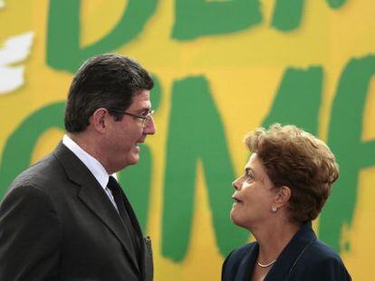Dilma e seu ministro da Fazenda, Joaquim Levy.
