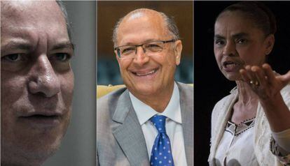 Ciro, Alckmin e Marina: embolados em segundo lugar nas pesquisas sem Lula.