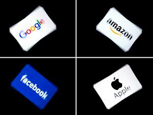 Os logotipos das quatro grandes companhias tecnológicas.