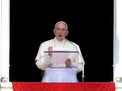 O papa Francisco, durante o Ângelus neste domingo.