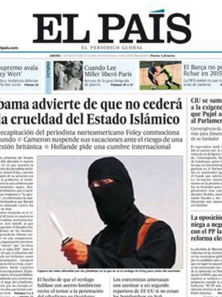 Capa do EL PAÍS em 21 de agosto de 2014.