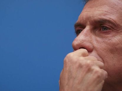 Mauricio Macri em entrevista coletiva na última segunda-feira, após da derrota eleitoral nas primárias