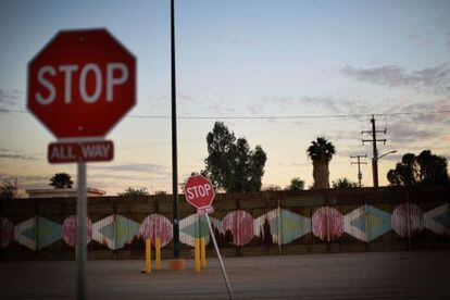 Fronteira de México com EUA em Calexico, Califórnia.