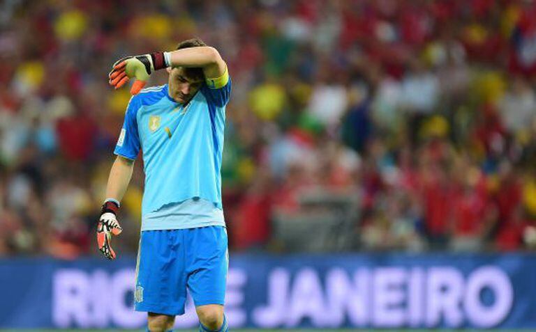 Casillas, na partida contra o Chile.