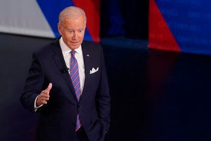O presidente Joe Biden, durante evento organizado pela CNN nesta quinta-feira, em Baltimore (Maryland).