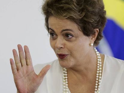 Dilma no Pal&aacute;cio do Planalto no dia 18.
