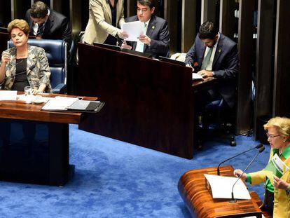 Senadora Ana Amélia questiona Dilma no Senado.