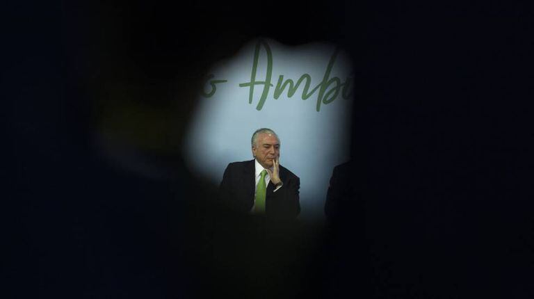 Temer durante cerimônia no Palácio do Planalto.