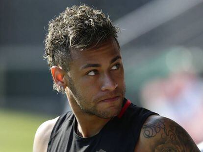 Neymar, na Cidade Esportiva Joan Gamper.