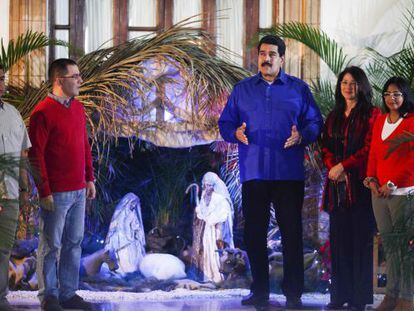 Nicolás Maduro durante sua mensagem de Natal.