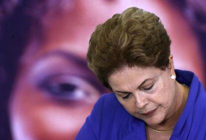 Dilma, durante evento no Pal&aacute;cio no dia 9 de mar&ccedil;o. 