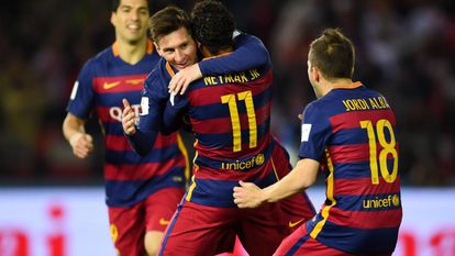 Messi comemora gol na final.