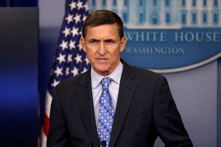 Michael Flynn, em 1º de fevereiro, quando ainda era conselheiro de Segurança Nacional.