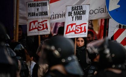 Protesto contra o Governo de Mauricio Macri no centro de Buenos Aires