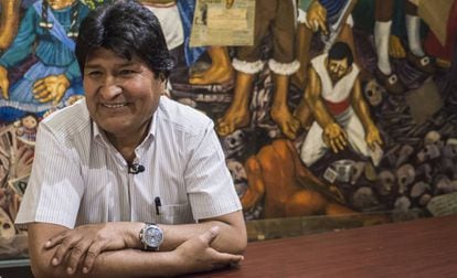 Evo Morales na sede da Prefeitura da Cidade de México, nesta quarta-feira.