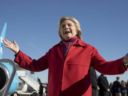 A candidata Hillary Clinton faz campanha em Pittsburgh.