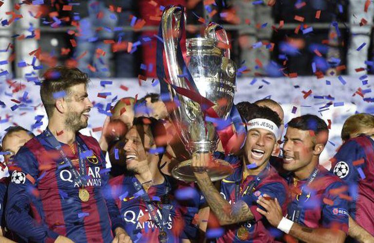 Jogadores celebram o título em Berlim.