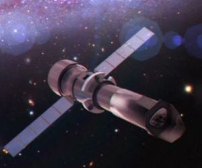 Ilustração do futuro telescópio espacial de raios-X Athena.