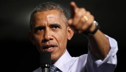Barack Obama durante visita em Indianápolis.