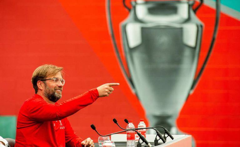 Klopp durante uma coletiva de imprensa antes da final da Champions.