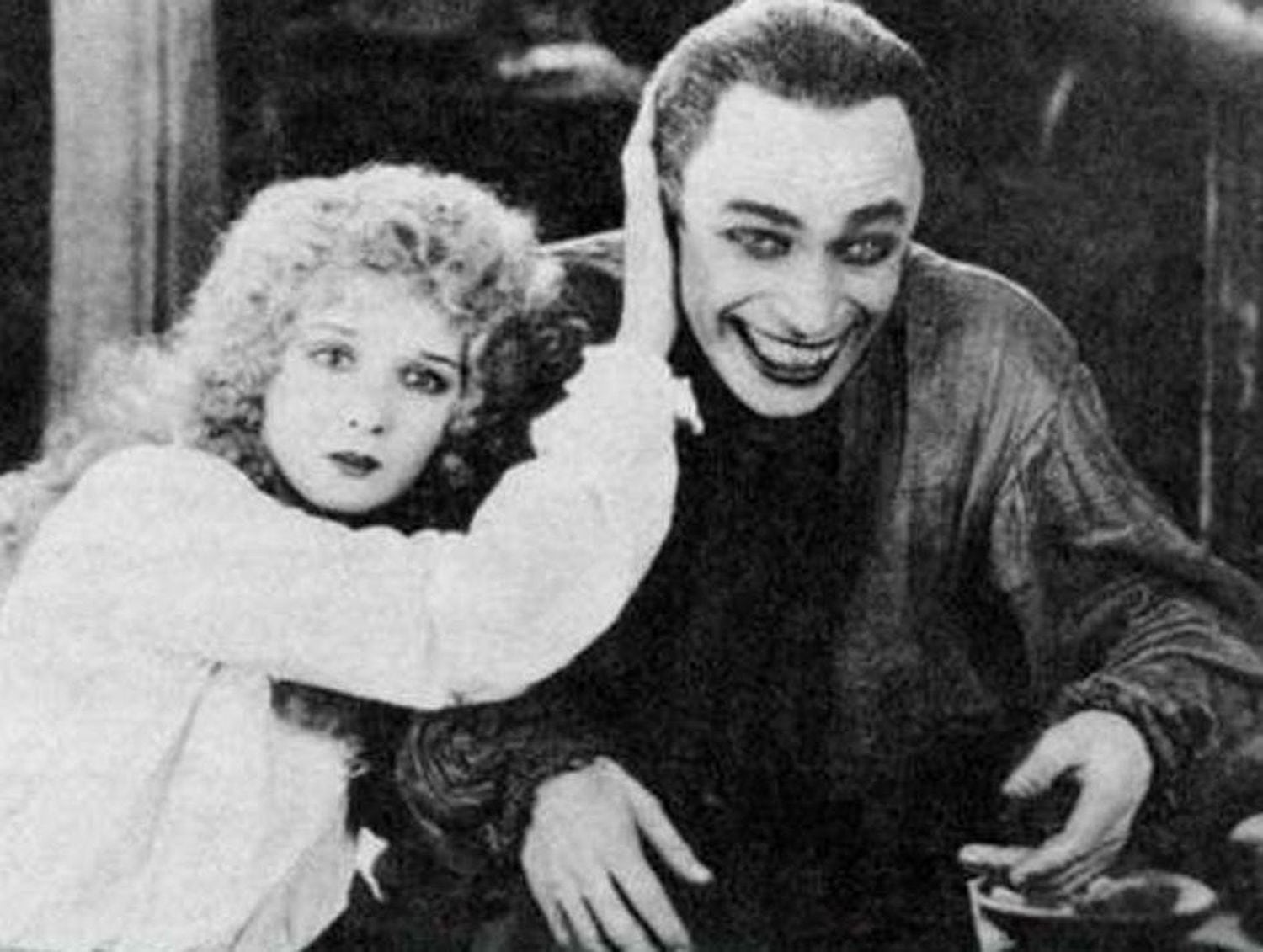 Cena do filme 'O homem que ri' (1928), cujo personagem inspirou o estilo do Coringa. 