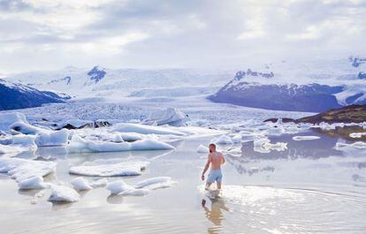 A lagoa de Jokulsarlon no sudeste da Islândia, onde o turismo está crescendo.