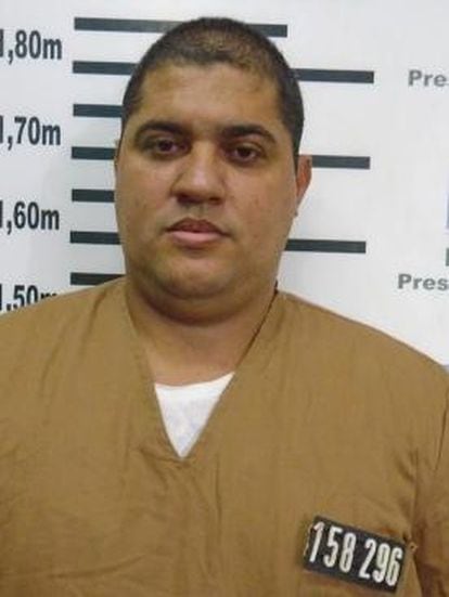 André do Rap, em uma imagem do dia em que foi preso.