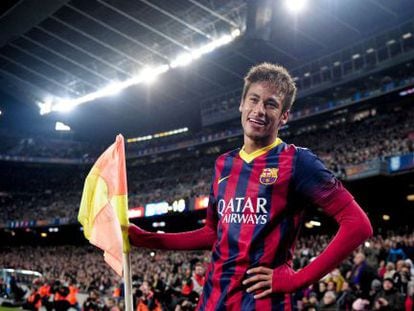 Neymar, depois de marcar contra o Villarreal.