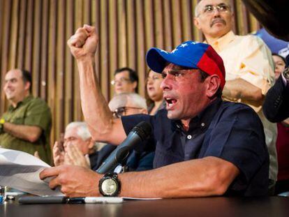Henrique Capriles, esta quarta-feira en Caracas.