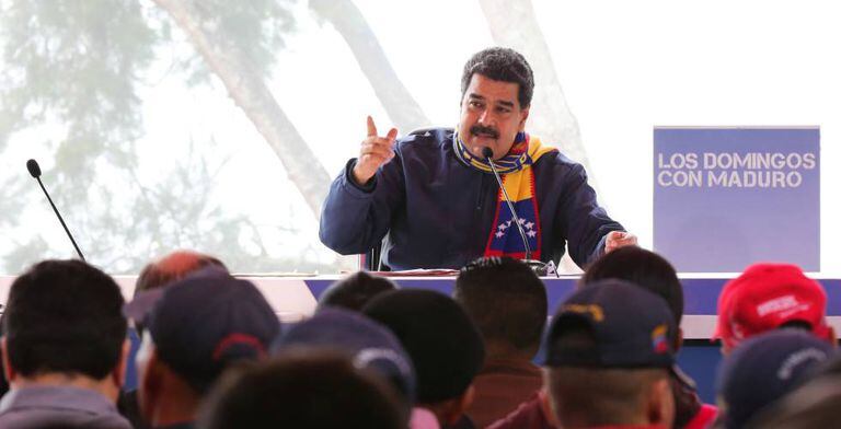 Nicolás Maduro durante o programa semanal 'Os Domingos com Maduro', em Caracas, neste domingo.