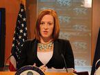 WASHINGTON, DC - JANUARY 27: U.S. State Department spokesperson Jen Psaki speaks to the press at a daily briefing in Washington, United States on January 27, 2015. (Photo by Erkan Avci/Anadolu Agency/Getty Images)