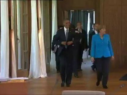 Obama e Merkel se unem contra Putin no encontro do G7