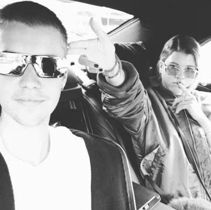 Justin Bieber e Sofia Richie, em uma das últimas fotografias publicadas pelo cantor em seu Instagram.