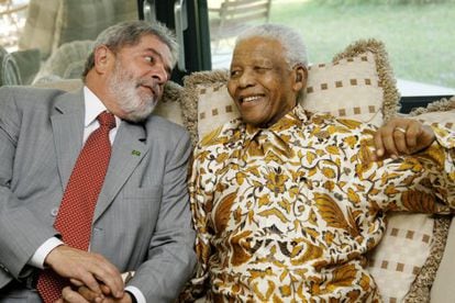 Lula da Silva e Nelson Mandela em 2008.